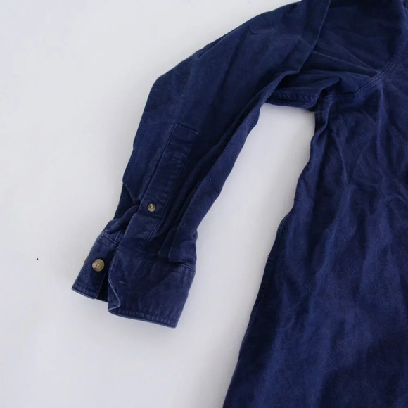 Vintage Gander Mtn Outdoors Navy Heavyweight Button Up Shirt Lt Made In Morocco - Picture 8 of 11